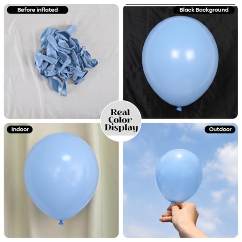 Image of Togvu Pastel Blue Balloons, 50Pack 5 Inch Small Mini Baby Light Blue Latex Party Balloons for Birthday Bridal Baby Shower Gender Reveal Easter Party Decorations Supplies