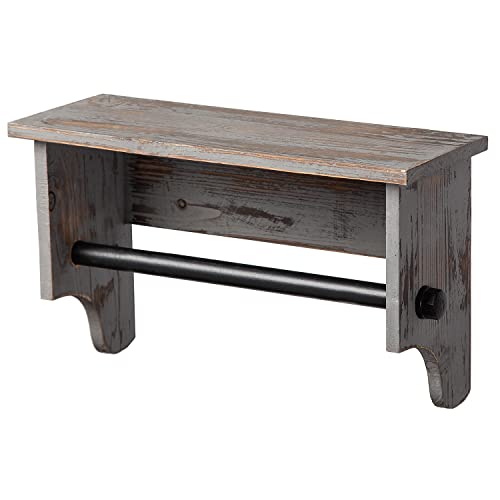 Wall-Mounted-Bathroom-Towel-Rack-Torched-Wood-Rustic-Brown-Hanging-Floating-Shelf-Industrial-Black-Metal-Pipe-Bar-Restroom-Organizer-Robe-Shampoo-Body-Wash-Holder-Clothing-Kitchen-Storage-Home Wall Mounted Bathroom Towel Rack Torched Wood Rustic Brown Hanging Floating Shelf Industrial Black Metal Pipe Bar Restroom Organizer Robe Shampoo Body Wash Holder Clothing Kitchen Storage Home