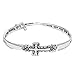 Women's Inspirational Silver Cross Bracelet, 2 3/4" Diameter. "Ask It Will Be Given to You, Seek and You Will Find, Knock and the Door Will Opened to You."
