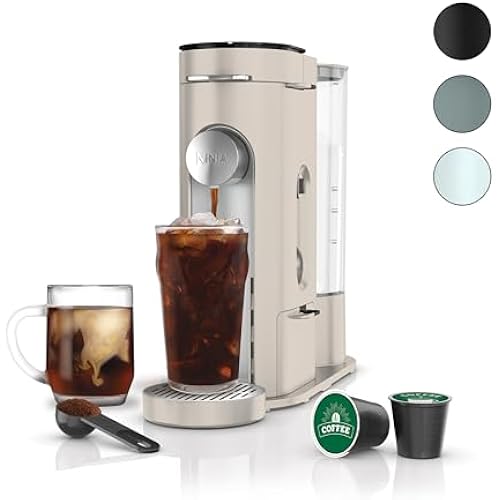 Ninja Pods & Grounds Iced Coffee Maker, K-Cup Pod Compatible, Stone PB041ST