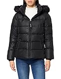 Capucha desmontable Calvin Klein Essential Real-Chaqueta de plumón Chamarra de Plumas, CK Black, XS para Mujer