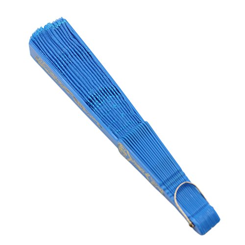 Jsswb Sequins Peacock Pattern Folded Fans Handheld Props Fans (Light Blue) #TOP3