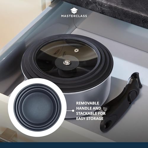 MasterClass Smart Space 3 Piece Non-Stick Induction Saucepan Set - Image 6