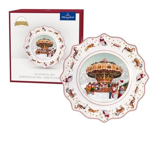 Villeroy & Boch – Annual Christmas Edition, piatto annuale, edizione annuale 2024, porcellana Premium, esclusivo oggetto da collezione, 23,5 x 23,5 x 3 cm