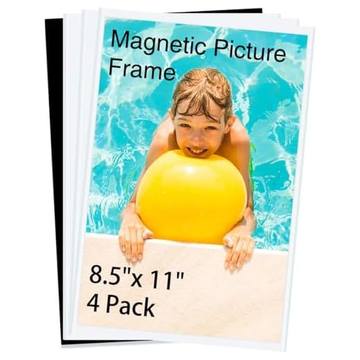HIIMIEI Magnetic Photo Frames for Refrigerator 8.5x11, 4 Pack Fridge Magnets Picture Frame Photo Pocket,Perfect for Displaying Frames,Children Artworks and Schedules