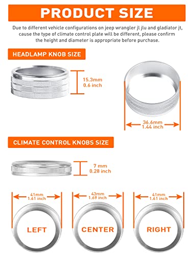 image for Savadicar Climate Control Panel Knob Trim Kit & Light Control Switch C