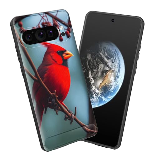 smauncucn for Pixel 10 Pro XL Case,Soft TPU Slim Fashion Anti-Fingerprint Non-Slip Protective Phone Case Cover for Google Pixel 10 Pro XL 6.8" 2025,Red Cardinal Bird