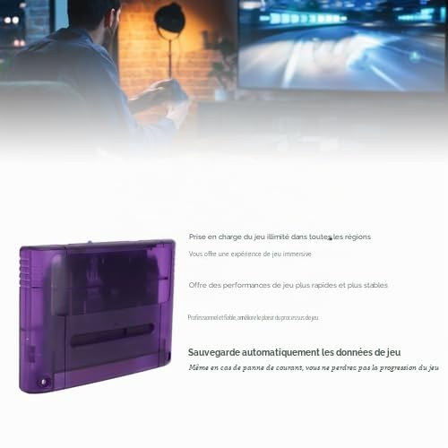 PUSOKEI Cartouche de Jeu 3000 en 1, Cartouche de Jeu Vidéo Haute Vitesse, Carte Mémoire Intégrée de 8 Go, pour Console de Jeu pour SFC (Uniquement Compatible avec la Version