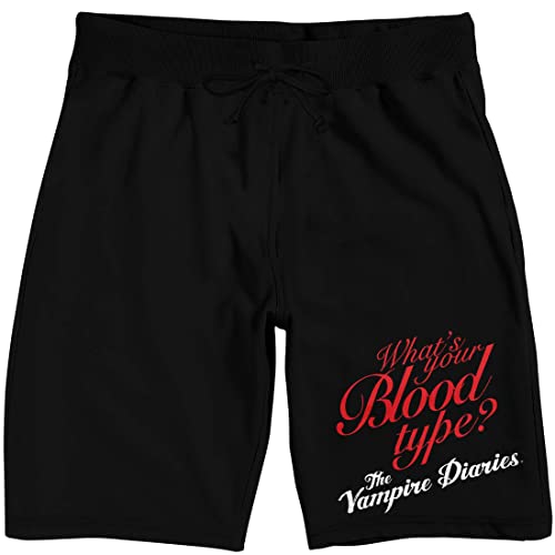 Vampire Diaries What's Your Blood Type Men's Black Sleep Pajama Shorts