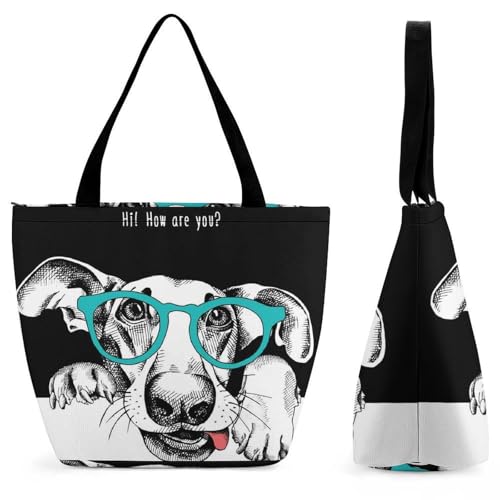 Sac à main pour femme chien blanc sac à bandoulière grand