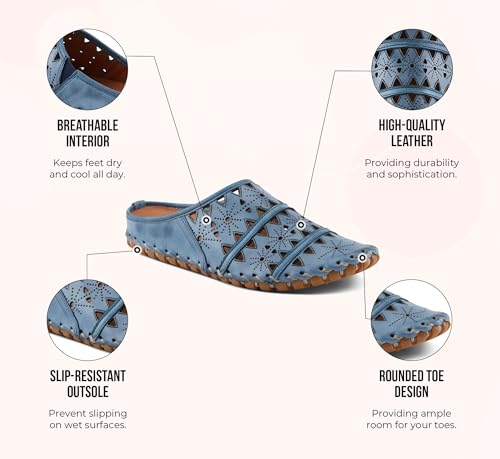 Image of Spring Step Fusalide Slip-On Shoes for Womens - Comfortable Slip-On Shoes with Rubber Outsole - Casual Leather Clogs for Women