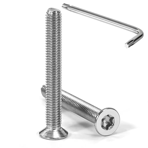 Tunejoy Vis à Tête Fraisée Torx M5 x 40 mm Vis à Six Pans Creux en Acier Inoxydable A2 V2A à Tête Fraisée Métaux avec Clé T25 Filetage Complet 20 Pièces