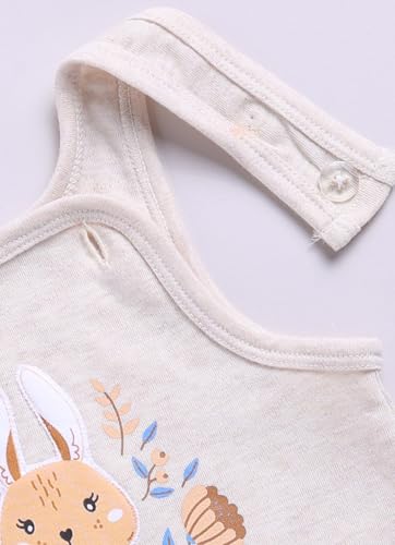 Image of Smart Baby Dungaree Set for Baby Girls 0-12 Months | Cotton Romper with T-Shirt | Soft & Breathable Fabric | Snap Button Closure for Easy Diaper Change