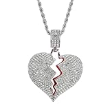 TOVINANNA Collar de Aleación con Colgante de Corazón Roto Brillante, Resistente Oxidación, Adecuado para Cena o Día Madre