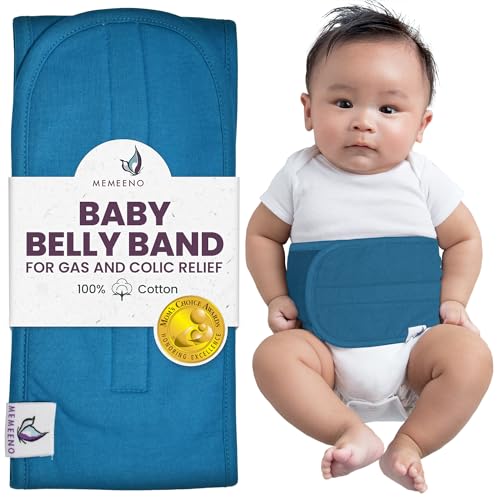 MEMEENO Baby Belly Band for Gas and Colic Baby Relief - Belly Band for Baby Heating Pad for Colic, Baby Gas Relief, Gas Relief for Infants, Baby Heated Tummy Wrap, Colic Relief for Newborns, Ocean