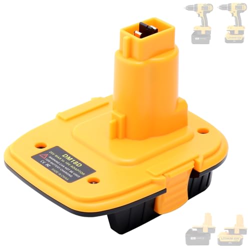 Tulepowceeng DM18D Battery Adapter Compatible with Dewalt 18v Tools Convert Compatible with Dewalt 20v or Compatible with Mil-Waukee 18v Li-ion Battery to Work with 18V Cordless Power Tools