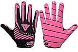 Beast AT Least Youth Football Gloves, Breathable Performance Football Gloves for Kids & Adults, Sticky Wide Receiver & Ideal for Ultimate Grip & Comfort (Pink, Youth M/Adult XS)