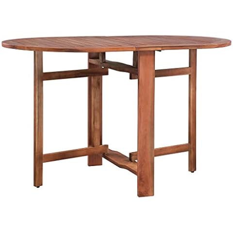 vidaXL Table Ovale d'Extérieur en Acacia Cover