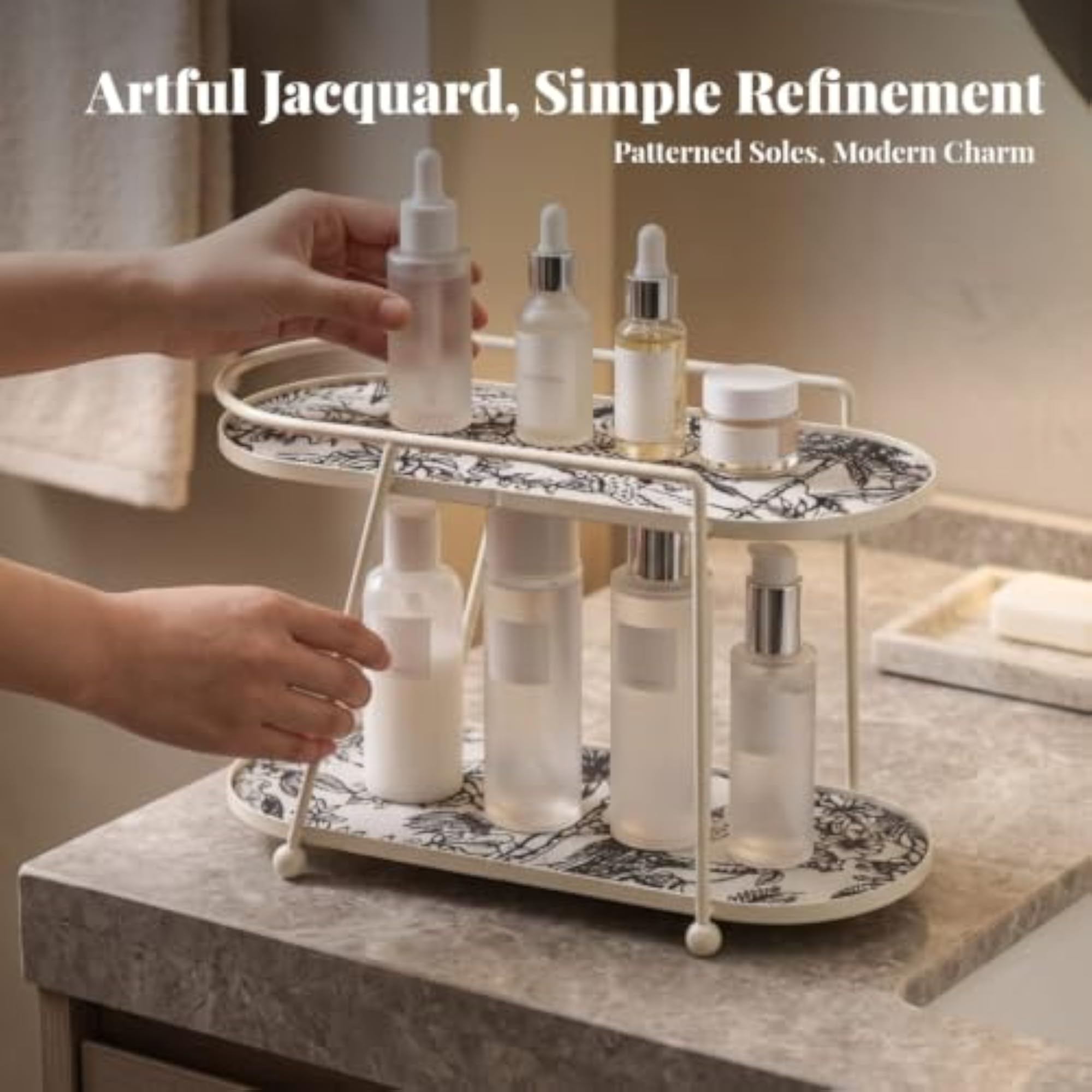 No-Installation 2-Tier Free-Standing Cosmetic Organizer