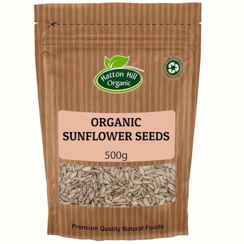 Organic Sunflower Seeds 500g by Hatton Hill | Raw, Nutrient-Rich, Versatile, Certified Organic Snack & Ingredient