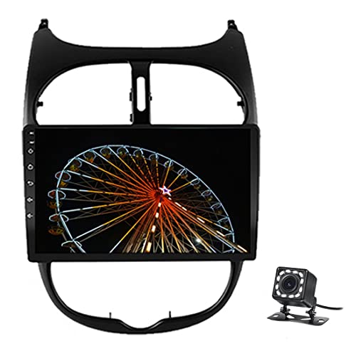 XMZWD Navegación GPS Radio Estéreo para Automóvil Reproductor Multimedia con Pantalla Táctil De 9 '' para Peugeot 206 2000-2016 Carplay FM RDS DSP Dab SWC Cámara De Respaldo Bluetooth Cover