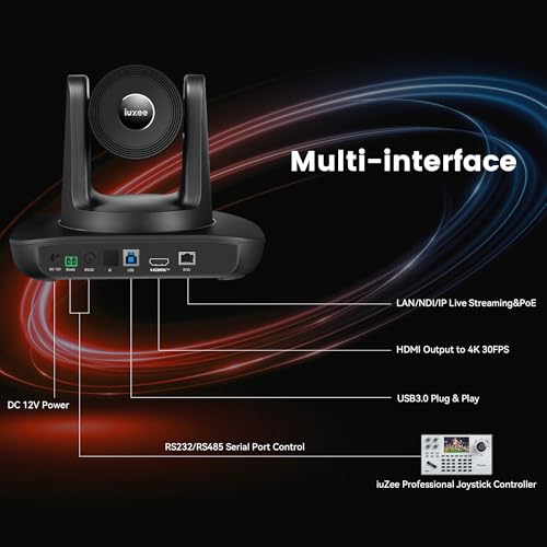 Image of 4K NDI PTZ Camera AI-Auto Tracking, 20X Optical Zoom, USB3.0 /HDMI /LAN PoE, IP Live Streaming, Conference Room Camera for Church Services Education Conference Events, Work with YouTube OBS