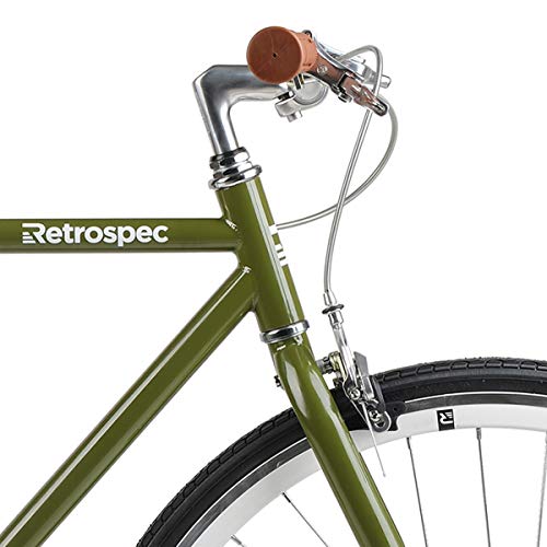 Retrospec Harper Single-Speed Fixed Gear Urban Commuter Bike, 60cm, xl, Retrospec Sage Green