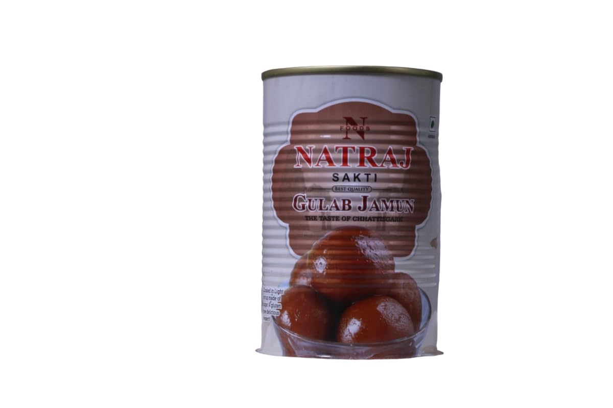 NATRAJ SAKTI Ready To Eat Gulabjamun 8 Pieces Per Can | Gulabjamun | Soft & Delicious Sweet | Gulabjamun For Festival Gifting Occasions | Indian Mithai 500 gm
