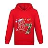 guangyoucai Christmas 67 Girls Hoodie Pullover Casual Long Sleeve Hoody for Kids 2-13 Years（Red-120cm）