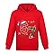 guangyoucai Christmas 67 Girls Hoodie Pullover Casual Long Sleeve Hoody for Kids 2-13 Years（Red-120cm）