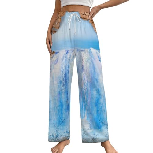 Bas de pyjama femme Aquatique vêtement pantalon de nuit avec poches vêtement de détente S