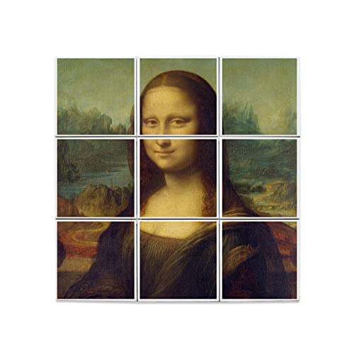 Carreaux Céramique La Joconde Mona Lisa 15,2x15,2 cm Décoration Murale Historique De Vinci Lot de 9