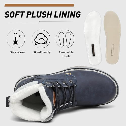 Image of Mishansha Snow Boots for Women - Waterproof Winter Hiking Boots with Warm Fur Lining, Anti-Slip Sole, Insulated Outdoor Cold Weather Booties