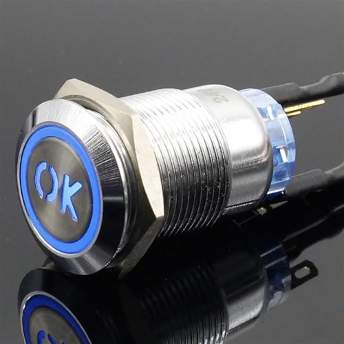 Interruptor de botón de 19mm iluminado para paneles de control domésticos y simulación 24V