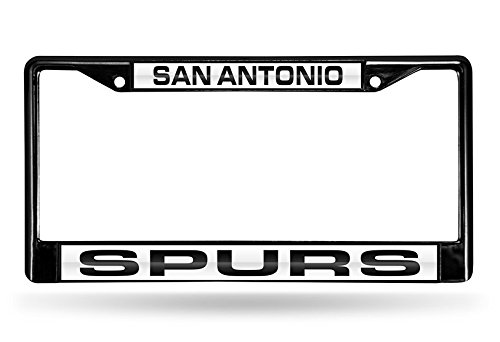 Nba Rico Industries San Antonio Spurs Black Black Laser Cut Chrome Frame 12" X 6" 12" X 6" Black Laser Cut Chrome Frame - Car/Truck/Suv Automobile Accessory #TOP9