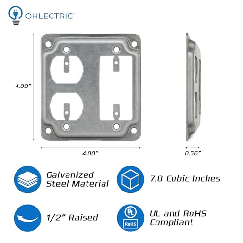 Couvercle de surface industriel carré en acier galvanisé de 10,2 cm - 2