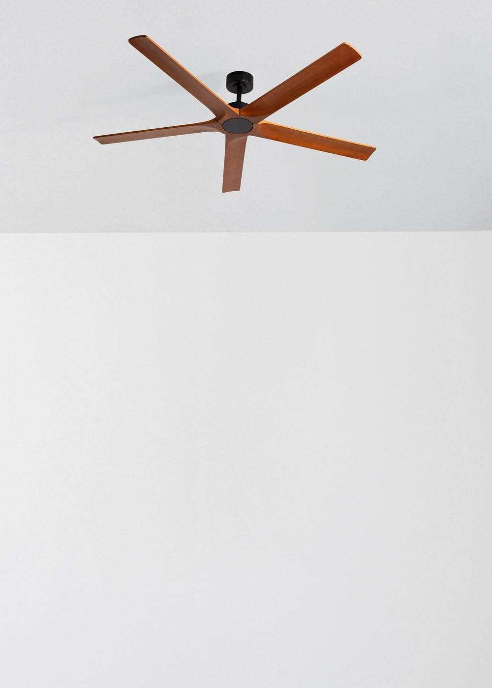 CREATE / WIND INDUSTRIAL WOOD XXL/Ventilatore da soffitto 100% legno con telecomando / 40W, Silenzioso, Ø183 cm, 6 velocità, programmabile, funzione estate-inverno