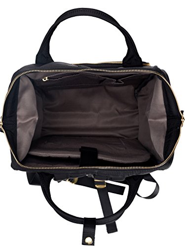 Kah&Kee Nylon Backpack Diaper Bag With Laptop Compartment Waterproof Work Travel School For Women Man (Black) #TOP4
