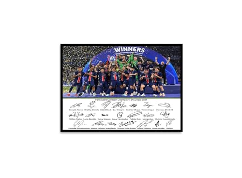 Affiche imprimée Champions d’Europe 2025 Psg Format A4 Cadeau pour les fans de football