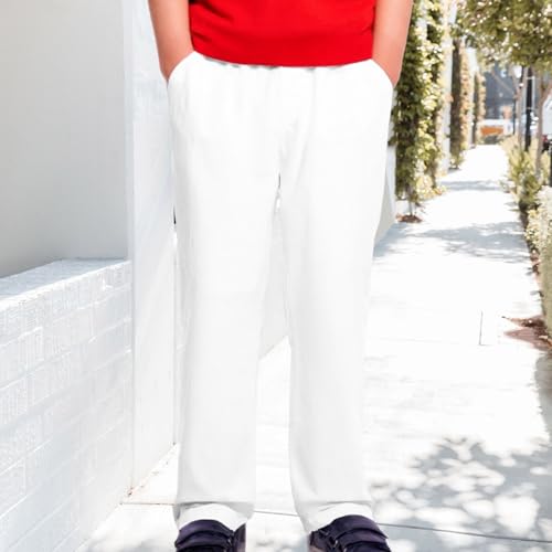 Boys Harem Long Pants Baggy Wide Leg Fall Lightweight Solid Sweatpants with Pockets Kids Straight Elastic Trousers4