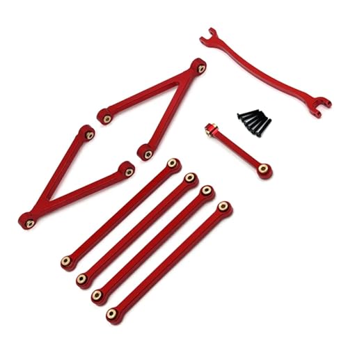 Metal Upgrade Pull Rod for FMS 1/24 FCX24M for D90 D110 for Defender RC Car Parts(Red)