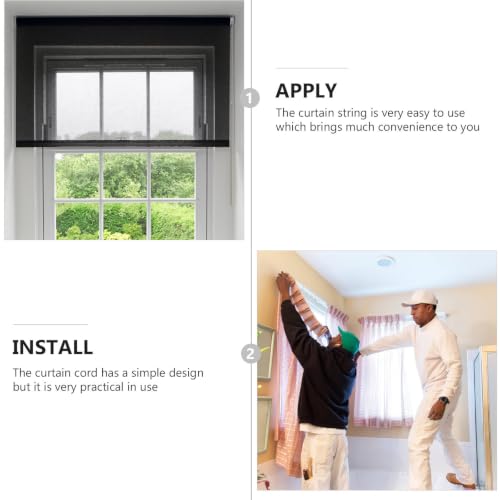 Juego de alambre para colgar cortinas con ganchos VINTORKY y cuerda resistente de plástico 8