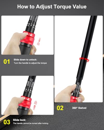 Image of 1 Inch Torque Wrench 200-1400 FT-Lb - 24-Tooth Reversible Ratchet, ±3% Accuracy, Cr-V Steel, Dual Scale (Ft-Lb /Nm), 55 inch Length Heavy Duty Torque Wrench for Trucks, Trailers & Heavy Equipment