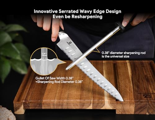 Piklohas Resharpenable Bread Knife, 10 Inch Multifunction Serrated Knife for Homemade Bread, Razor Sharp Sourdough Slicing with Innovative Wavy Edge for Efficient Cutting, Baking Gifts - Image 3