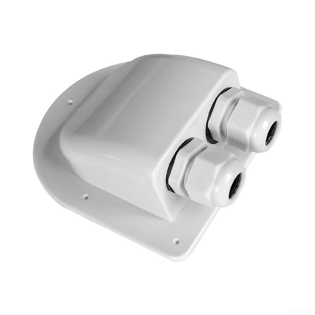 para soportes Corner Panel Solar para RV para caravana Barco(White Dual-port Box)