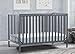 Delta Children Heartland 4-in-1 Convertible Crib - Greenguard Gold Certified, Charcoal Grey