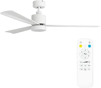 Kviflon 52 In. Indoor/Outdoor 6 Speed Black Ceiling Fan With Integrated Dimmable LED Light And Remote/APP Control YT 8900 52XD BK - View #8