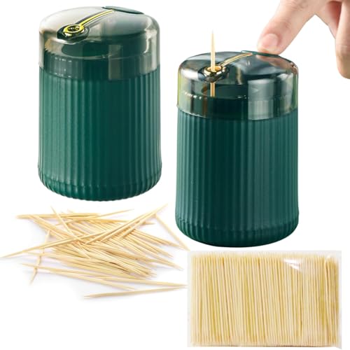 2 Pcs Porte-Cure-Dents Automatique,Boîte de Cure-Dents Créative,Distributeur de Cure Dent Boîte à Cure-Dents pour Nettoyage de Dent Fournitures de Cuisine de...