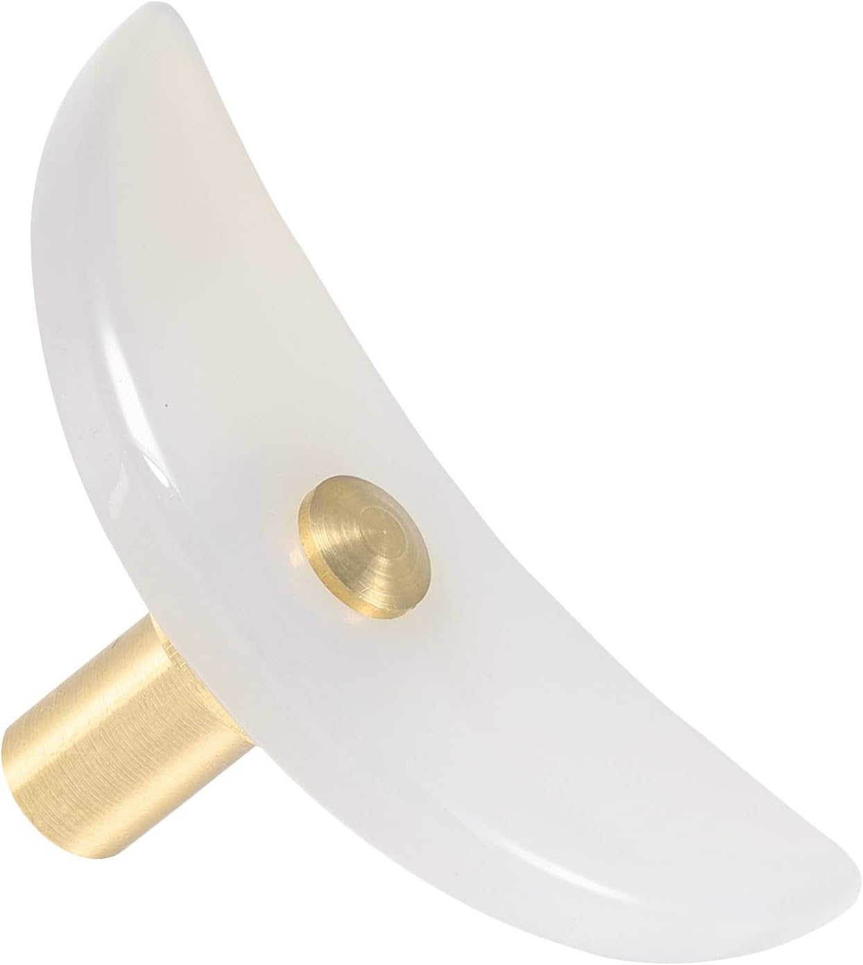 Rockcloud 4 PCS Moon Shaped Agate Pieces Drawer Knobs with Screws, Polished Crystal Stone Pull Handle for Dresser Cupboard Office Home Decor