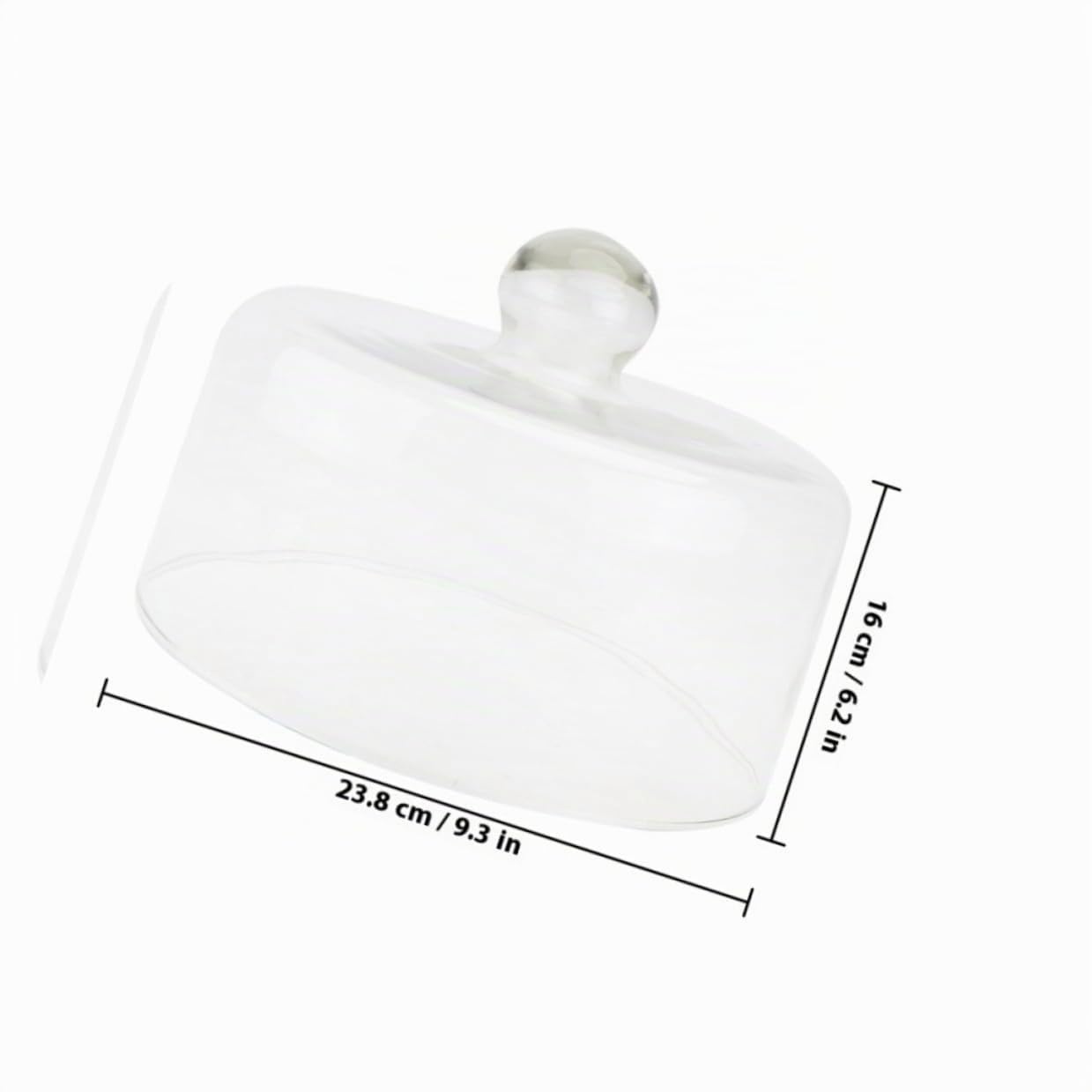 Besportble Cloche À GâTeau En Verre Transparent 9.37In DôMe De GâTeau Protection Anti-PoussièRe Couvercle Alimentaire Pour Desserts Cuisine Maison